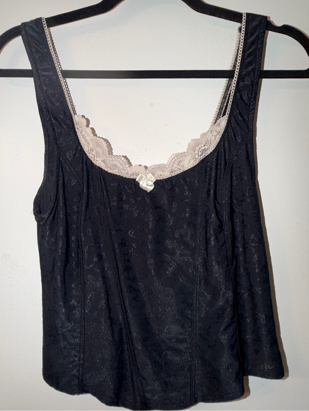 Ecote Black Tank Top with lace trim